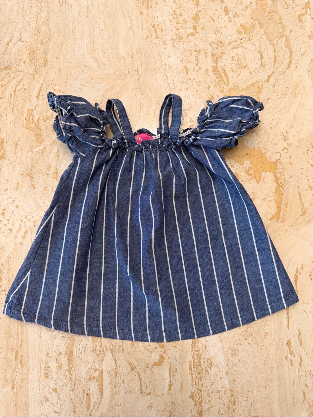 Penny M Girls Navy Stripe Sundress 6/9 months